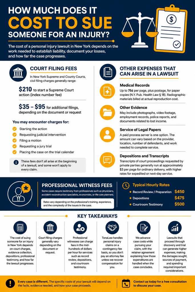 How Much Does It Cost to Sue Someone for an Injury TonaLaw